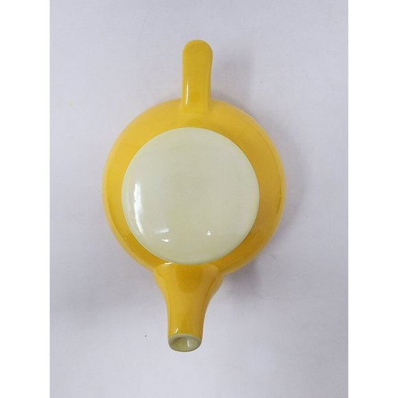 Vintage Yellow Ceramic Teapot W Lid & Coffee/Tea Cup Yellow/White Single Serve - Picture 6 of 16
